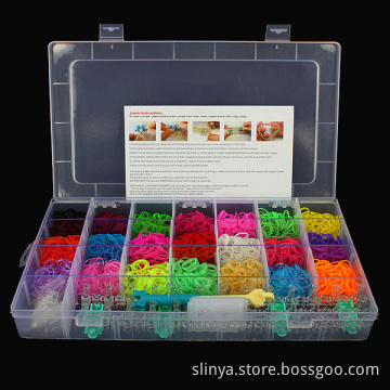 22 Colors 2200PCS Rubber Bands 12 Pendants 6 Hooks Rainbow Loom Rubber Band Bracelet